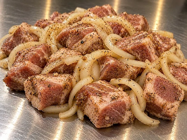 Шашлик зі свинини у маринаді