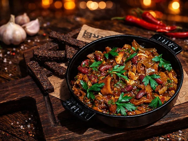 Пекельні вуха з червоною квасолею.