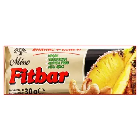 БатончикPMisso FITBAR Ананас і Кеш`ю 30г (44022)