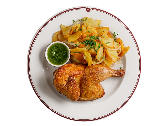 Курча з картоплею, Картопля смажена з цибулею