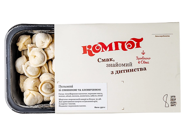 Пельмені з яловичиною та свининою (заморожені)