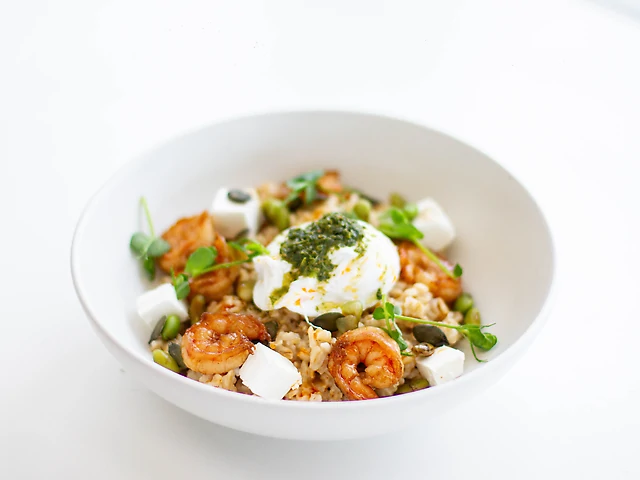 Вівсянка з тигровими креветками