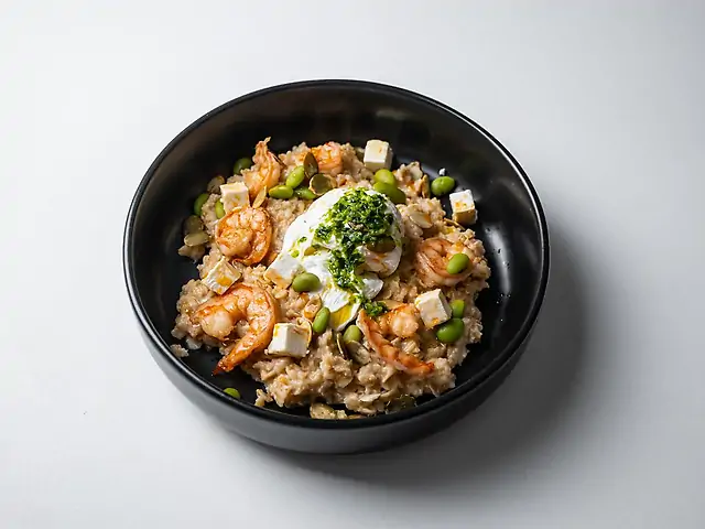 Вівсянка з тигровими креветками