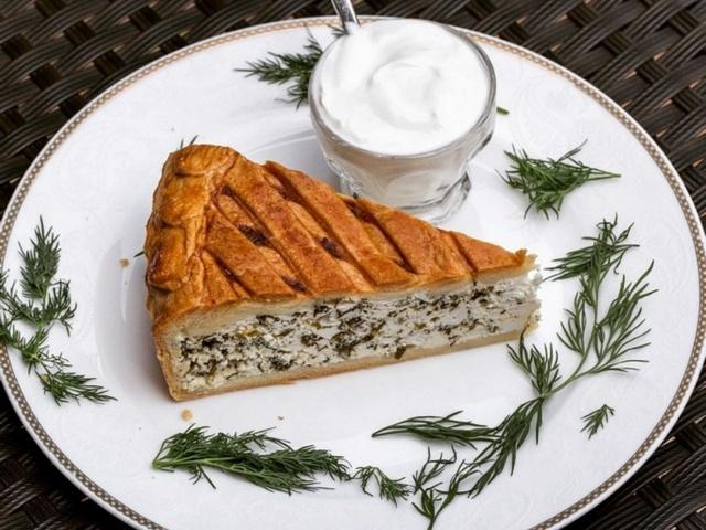 Пирог с брынзой и зеленью