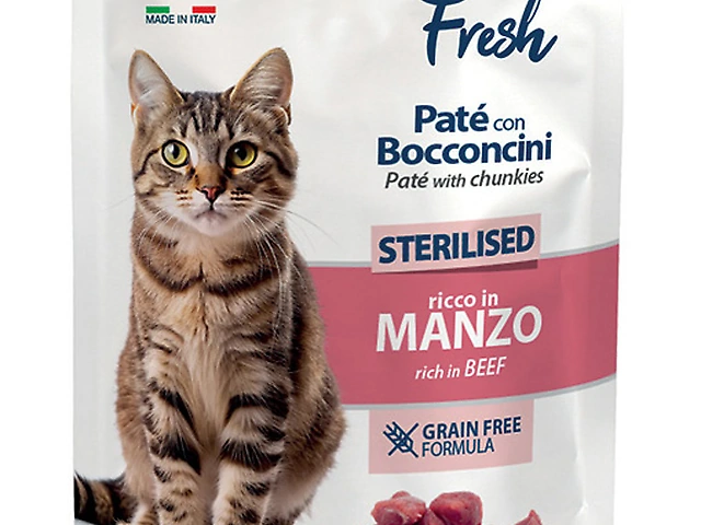 MONGE CAT WET Fresh Sterilised Chunkies rich in Beef пауч, паштет яловичина, 85 гр