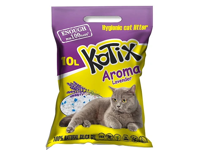 KOTIX силікагелевий наповнювач (silicagel cat litter) Lavender