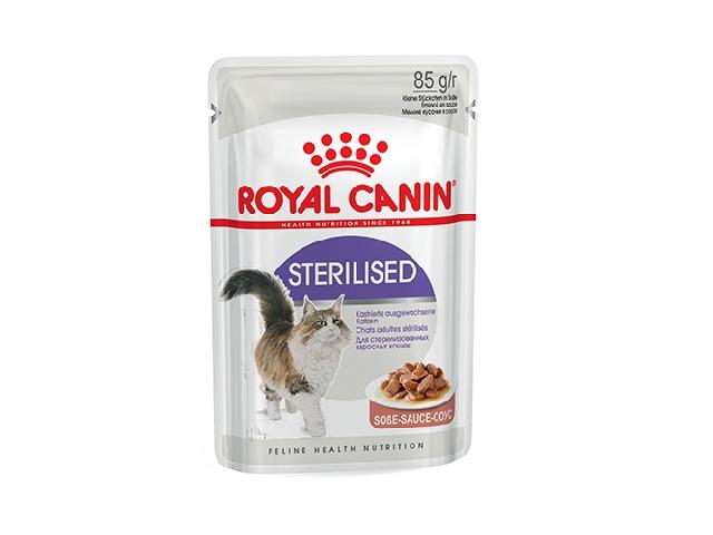 Royal Canin STERILISED, пауч для дорослих стерилізованих кішок, шматочки в соусі, 85гр