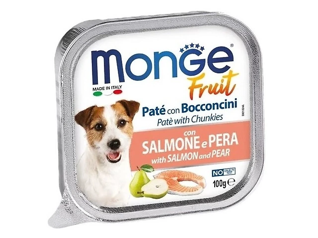 MONGE DOG WET Fruit Salmon&Pear паштет, лосось з грушею 100гр