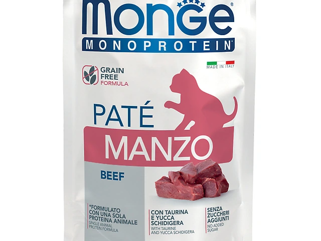 MONGE CAT WET Monoprotein Kitten Beef пауч, яловичина, паштет 85гр