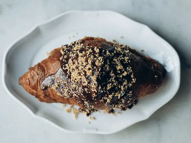 Croissant with hazelnuts
