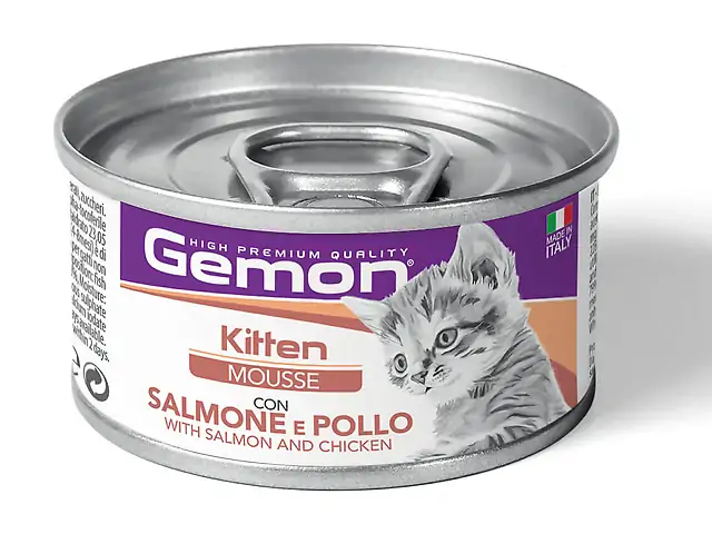 GEMON CAT WET Kitten Salmon&Chicken м'ясний мус для кошенят, лосось та курка 85гр