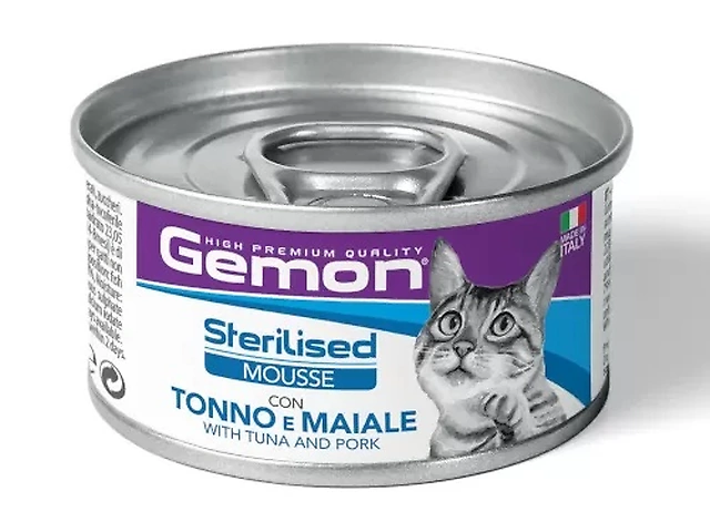 GEMON CAT WET Sterilised Tuna&Pork 85гр м'ясний мус, тунeць та свинина