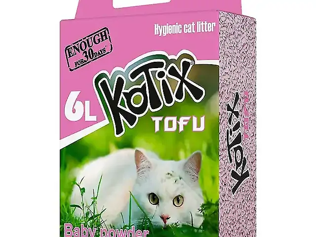 Наповнювач  KOTIX  TOFU Baby Powder (TOFU cat litter) 6L (2,5кг)