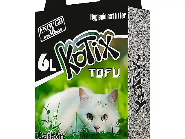 Наповнювач  KOTIX  TOFU Carbon (TOFU cat litter)  6L (2,5кг)