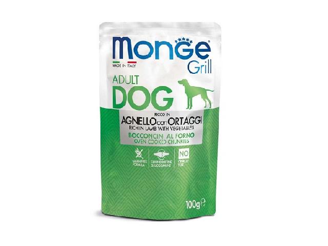 MONGE DOG GRILL pouch with lamb and vegetables in jelly, пауч ягня з овочами в желе, 100g