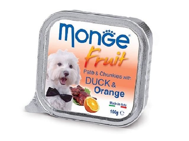 MONGE DOG FRUIT Pate with Duck and Orange, паштет з качкою і апельсином, 100g