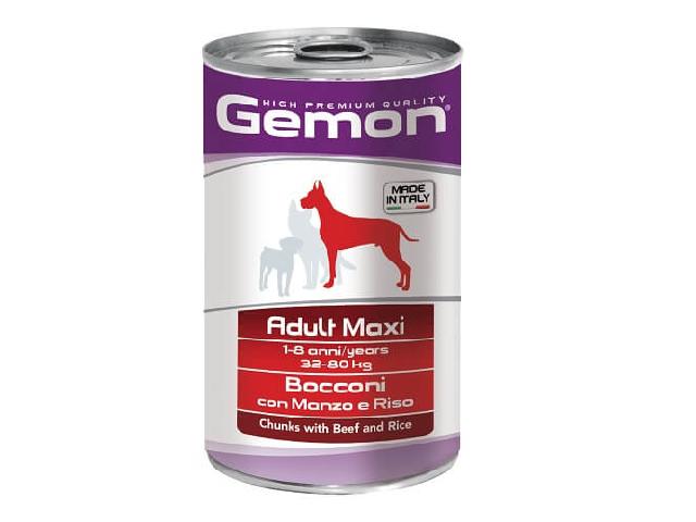GEMON WET DOG MAXI ADULT with Beef and Rice, для собак великих порід з яловичиною і рисом, 1,25kg