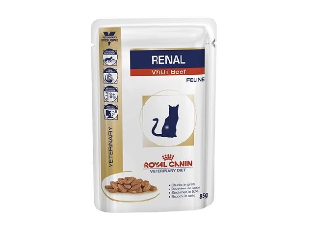 Royal Canin CatVetDiet RENAL BEEF CAT, дієтичний пауч для кішок при захворюваннях нирок, яловичина, 85гр