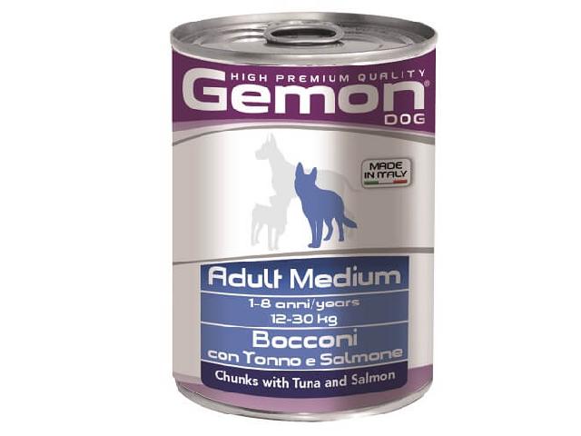 GEMON WET DOG MEDIUM ADULT with Tuna and Salmon, для собак середніх порід з тунцем і лососем, 415g