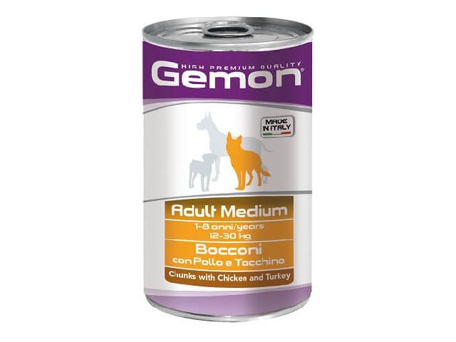 GEMON WET DOG MEDIUM ADULT with Chicken and Turkey, для собак середніх порід з куркою та індичкою, 1,25kg