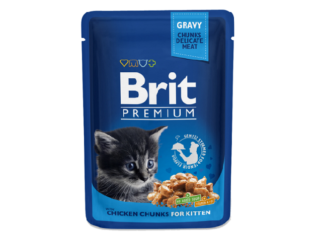 Brit Premium Cat pouch Kitten with chicken для кошенят, з куркою 100g