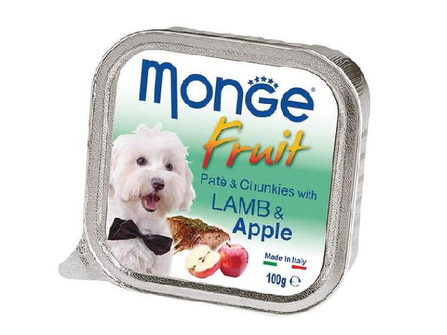MONGE DOG FRUIT Patе with Lamb and Apple, паштет з ягням і яблуком, 100g