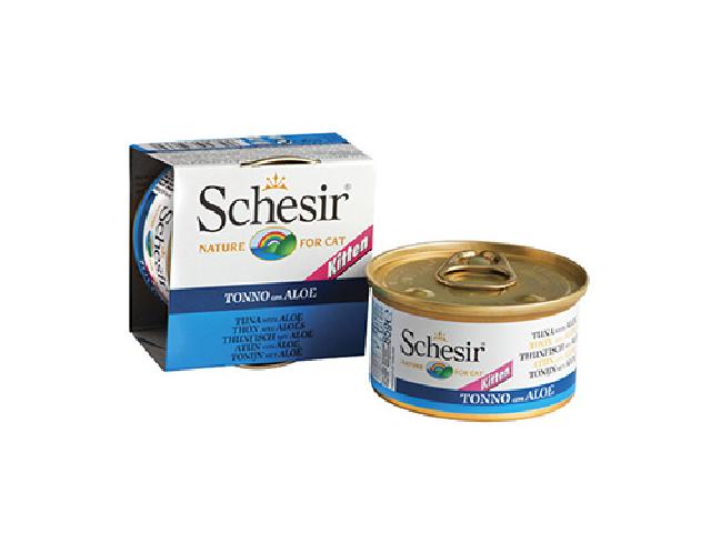 Schesir Kitten Tuna Aloe, консерва для кошенят, з тунцем і алое, 85г