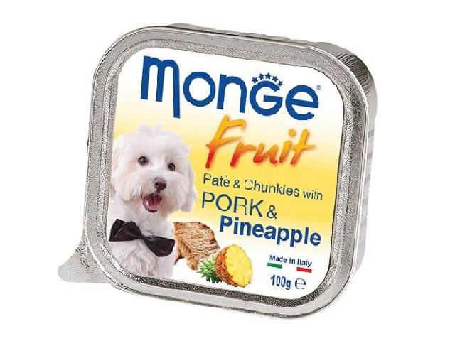 MONGE DOG FRUIT Patе with Pork and Pineapple, паштет зі свининою і ананасом, 100g