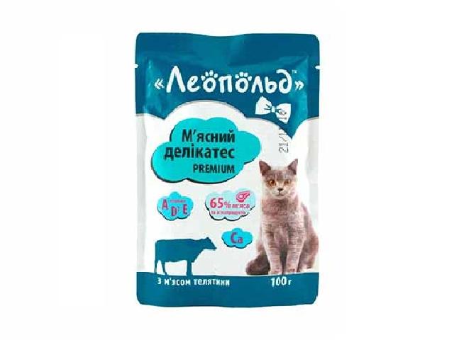Пауч для кішок з телятиною, паштет / Cat pouch with veal pate, 100gr