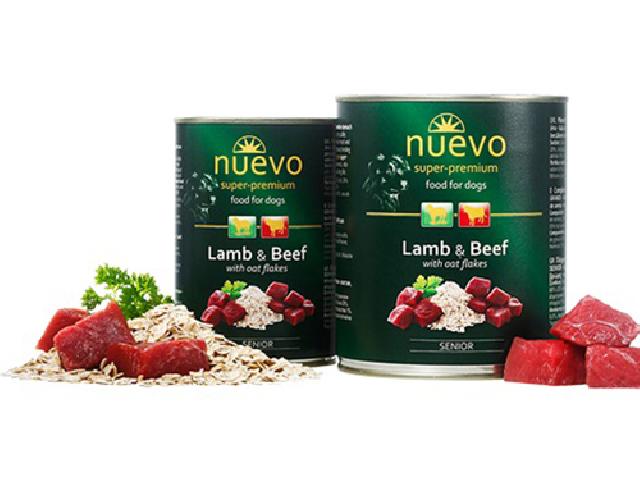 Wet Dog Food NUEVO SENIOR with lamb and beef with oat flakes / для літніх собак, з ягням, яловичиною і вівсянкою