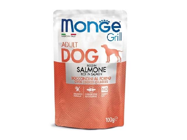 MONGE DOG GRILL pouch with salmon in jelly, пауч лосось в желе, 100g