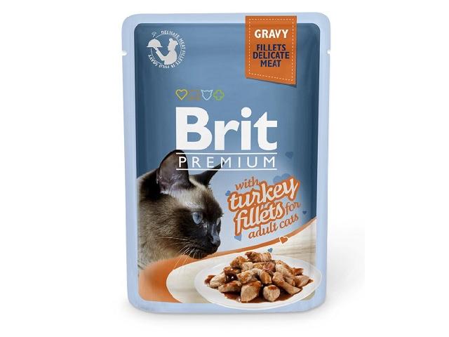Brit Premium Cat pouch with turkey, філе індички в соусі, 85g