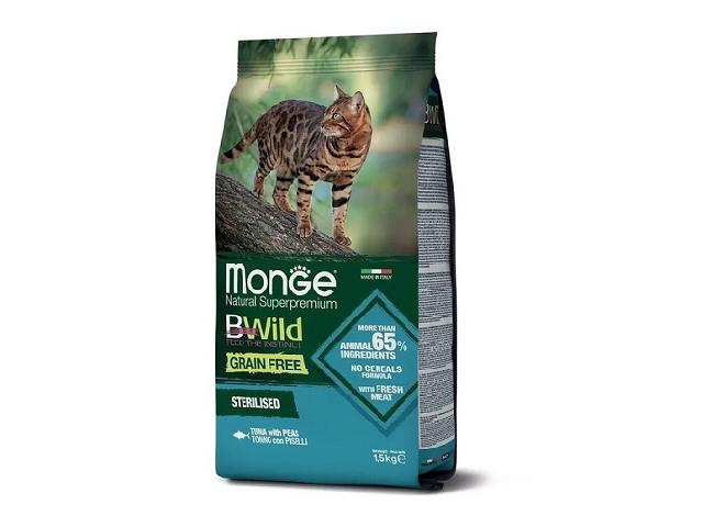 MONGE CAT BWILD GR.FREE Sterilised тунець, 1,5 кг