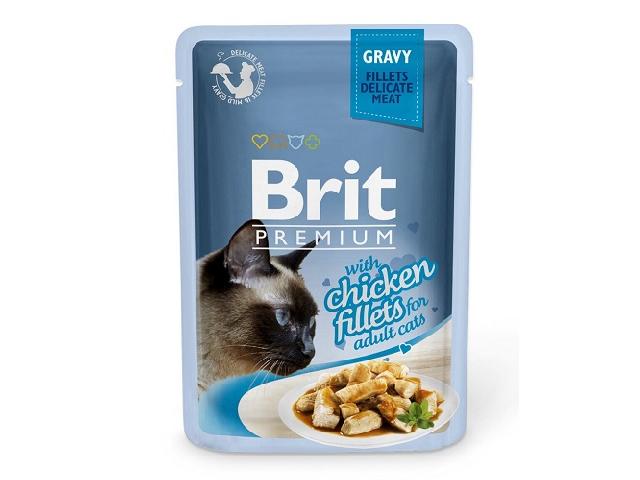 Brit Premium Cat pouch with chicken, філе курки в соусі, 85g