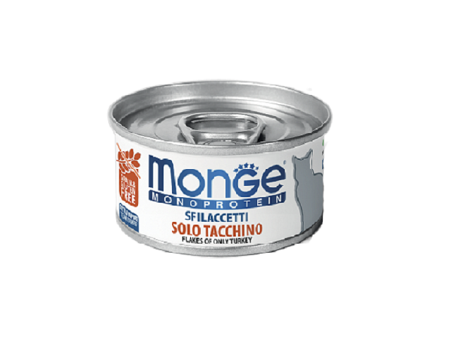 MONGE CAT MONOPROTEIN Turkey, монопротеінова консерва з індичкою, 80g
