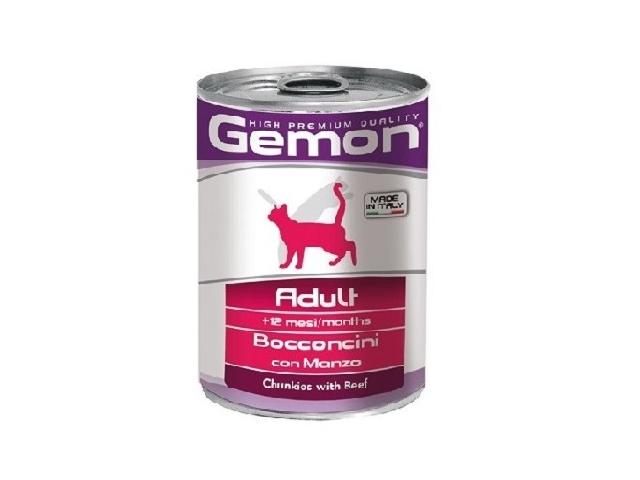 GEMON CAT WET Adult with Beef, консерва для кішок з яловичиною, 415g