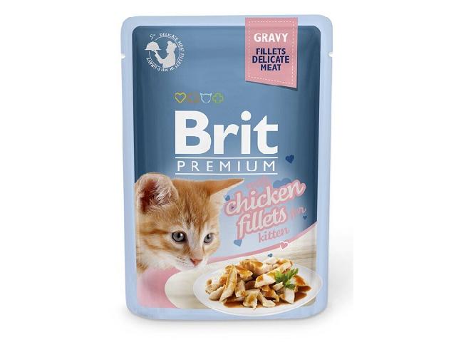 Brit Premium Cat pouch Kitten with chicken, філе курки в соусі для кошенят, 85g