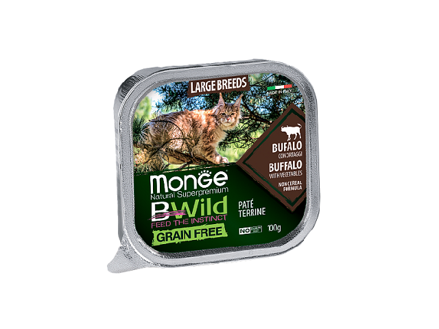MONGE CAT Large Breeds Patе Buffalo with Vegetables, паштет для кішок великих порід з м&#39;ясом буйвола з овочами, 100g