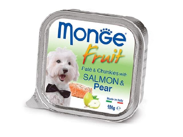 MONGE DOG FRUIT Patе with Salmon and Pear, паштет з лососем і грушею, 100g
