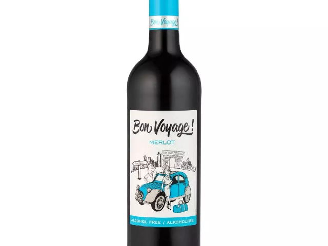 Вино Bon Voyage Merlot Alcohol Free, красное полусухое, 0,75л, Германия