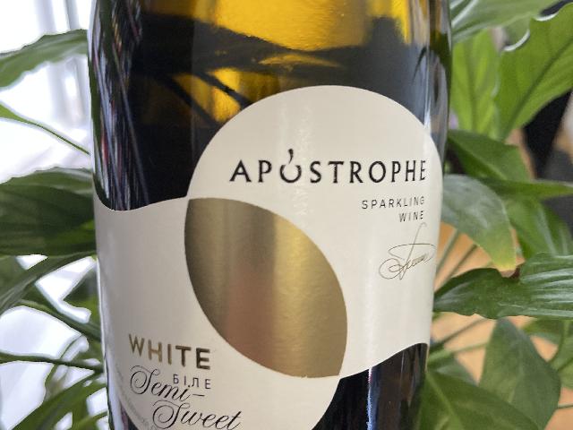 Вино ігристе Apostrophe white semi-sweet, біле напівсолодке, 0,75 л, Україна (арт.6321242)