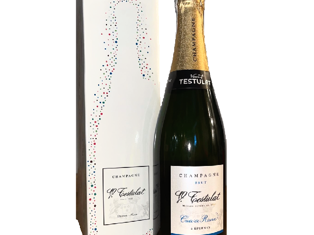 Шампанское Vincent Testulat Cuvee de Reserve Brut Gift Box, белое брют, 0,75 л, Шампань, Франция (арт. 1019240)