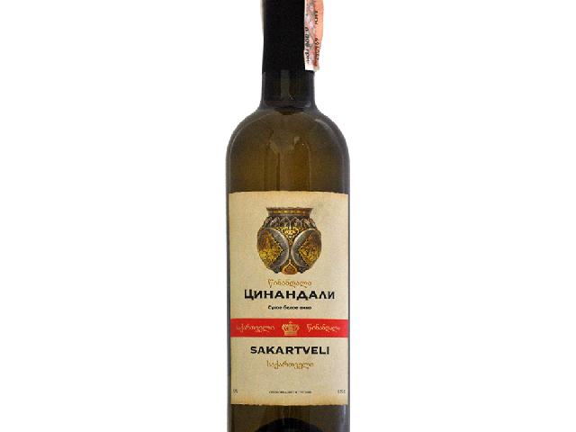 Вино Sakartvelі цинандпали белое сухое  0,75л 13%