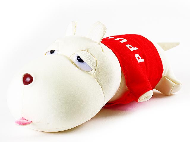 Мягкая игрушка, Собачка в цветной кофточке, 38 см