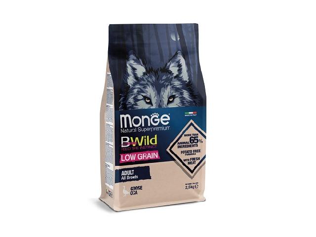 Monge Dog BWild Low Grain Goose м&#39;ясо гусака, низькозерновий