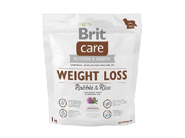 Brit Care Weight Loss Rabbit & Rice / для дорослих собак із зайвою вагою, Brit Care Weight Loss Rabbit & Rice 1kg / для дорослих собак із зайвою вагою, 1кг