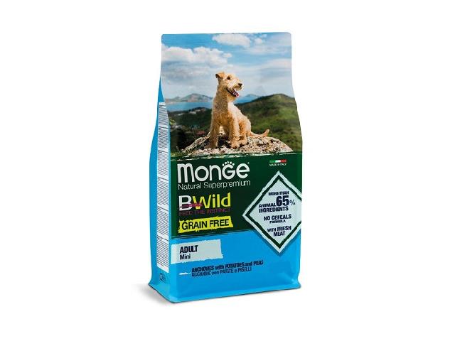 Monge Dog BWild Grain Free Mini Anchovies анчоус, беззерновий, для дрібних порід