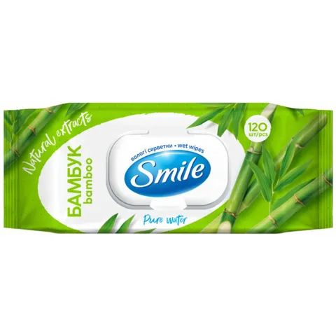 Серветка волога SMILE Daily бамбук 120шт (46634)