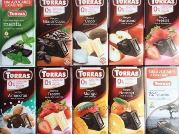 Шоколад Torres без Сахара в ассортименте 75 грамм