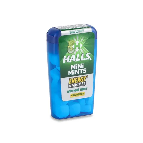 Драже Halls без цукру смак м`яти з віт.В 12,5г (43725)